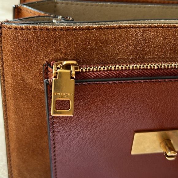 Givenchy Small GV3 Leather & Suede Crossbody Bag Chestnut - Picture 13 of 15
